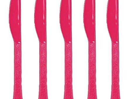 Magenta Heavy Weight Plastic Knives 20pcs Discount