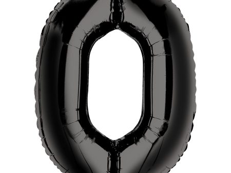 Number 0 Black SuperShape Balloon 26 x 34in Discount